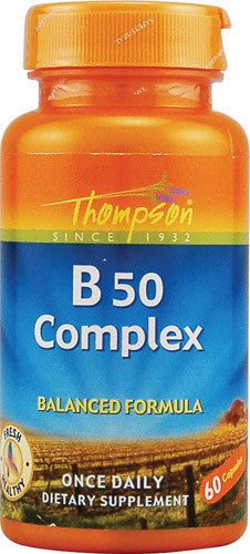 Thompson Vitamin B-50 Complex Вітаміни групи В високий вміст, 60 капс