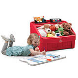 2 в 1: комод для іграшок і поверхня для творчості "BOX & ART" червоний, фото 3
