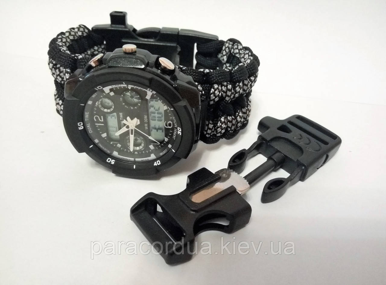 Годинник Водонепроникний і браслет виживання з паркорда 4 в 1