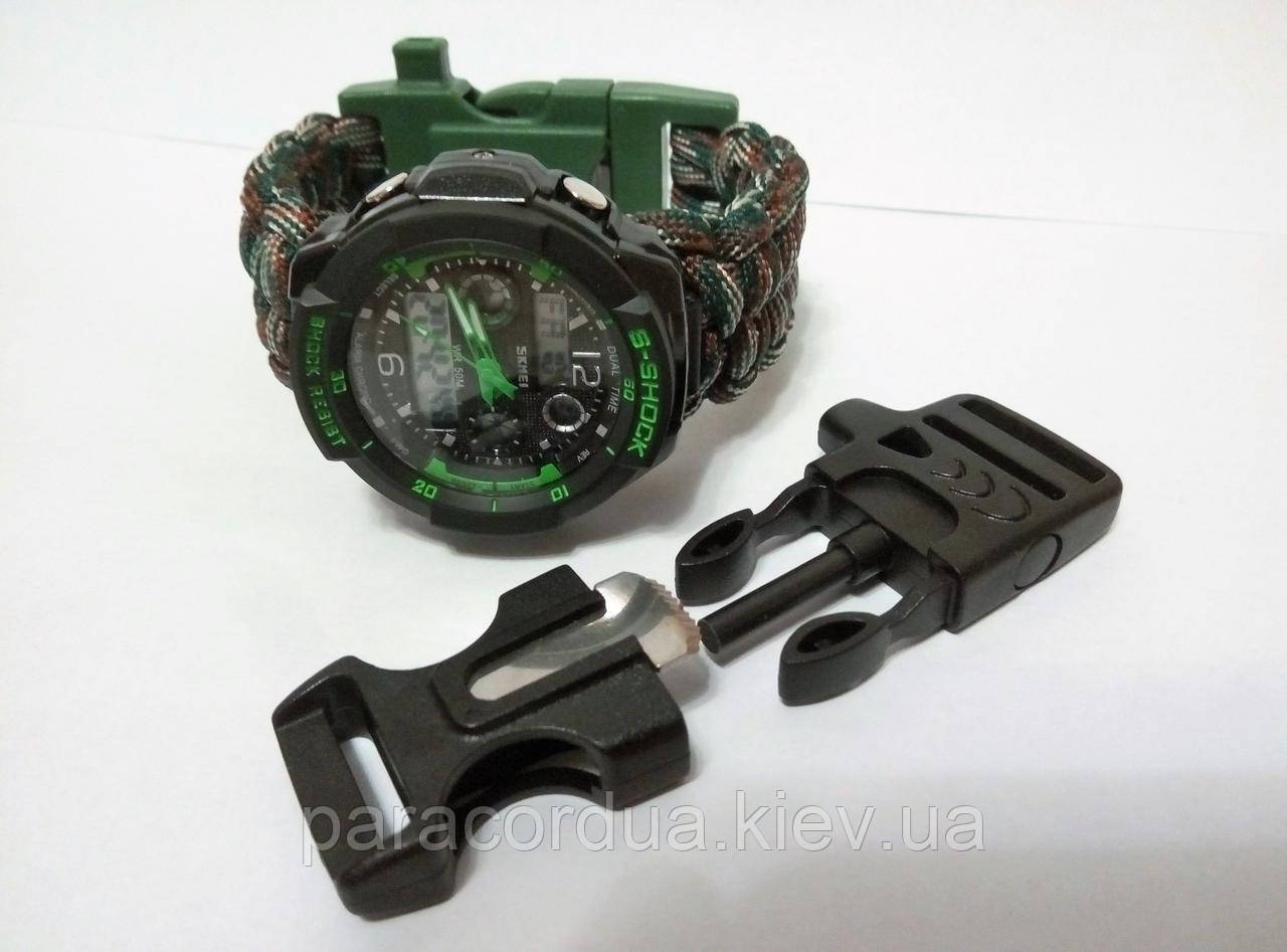 Годинник "S-Shock" Водонепроникні і браслет виживання з паркорда 4 в 1