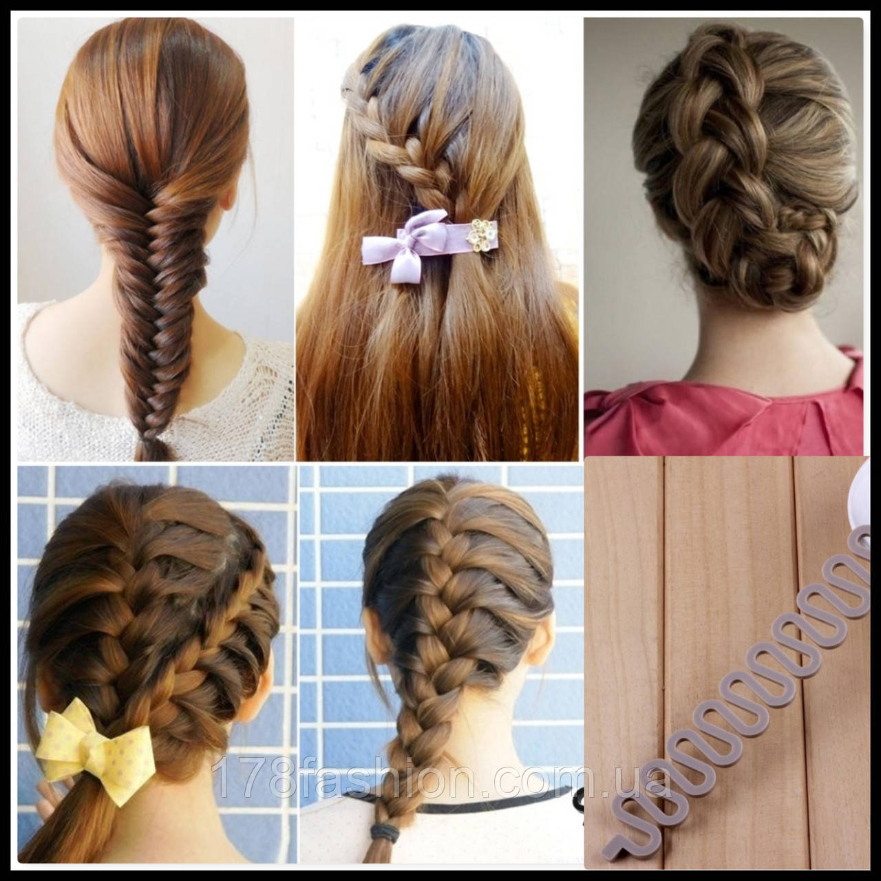 Пристосування для плетіння французької коси Sports Braider, сіре, фото 1