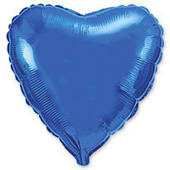 Фольговані кулі без малюнка 18" серце металік блакитне (FlexMetal)
