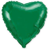 Фольгированные шары без рисунка 18" сердце металлик зеленое (FlexMetal)