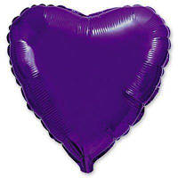 Фольгированные шары без рисунка 18" сердце металлик фиолетовое (FlexMetal)