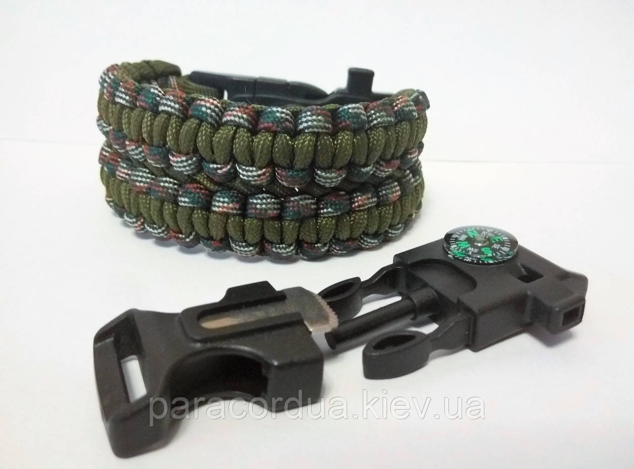 Браслет виживання з паракорда 5 в 1, "Здвоєна кобра"