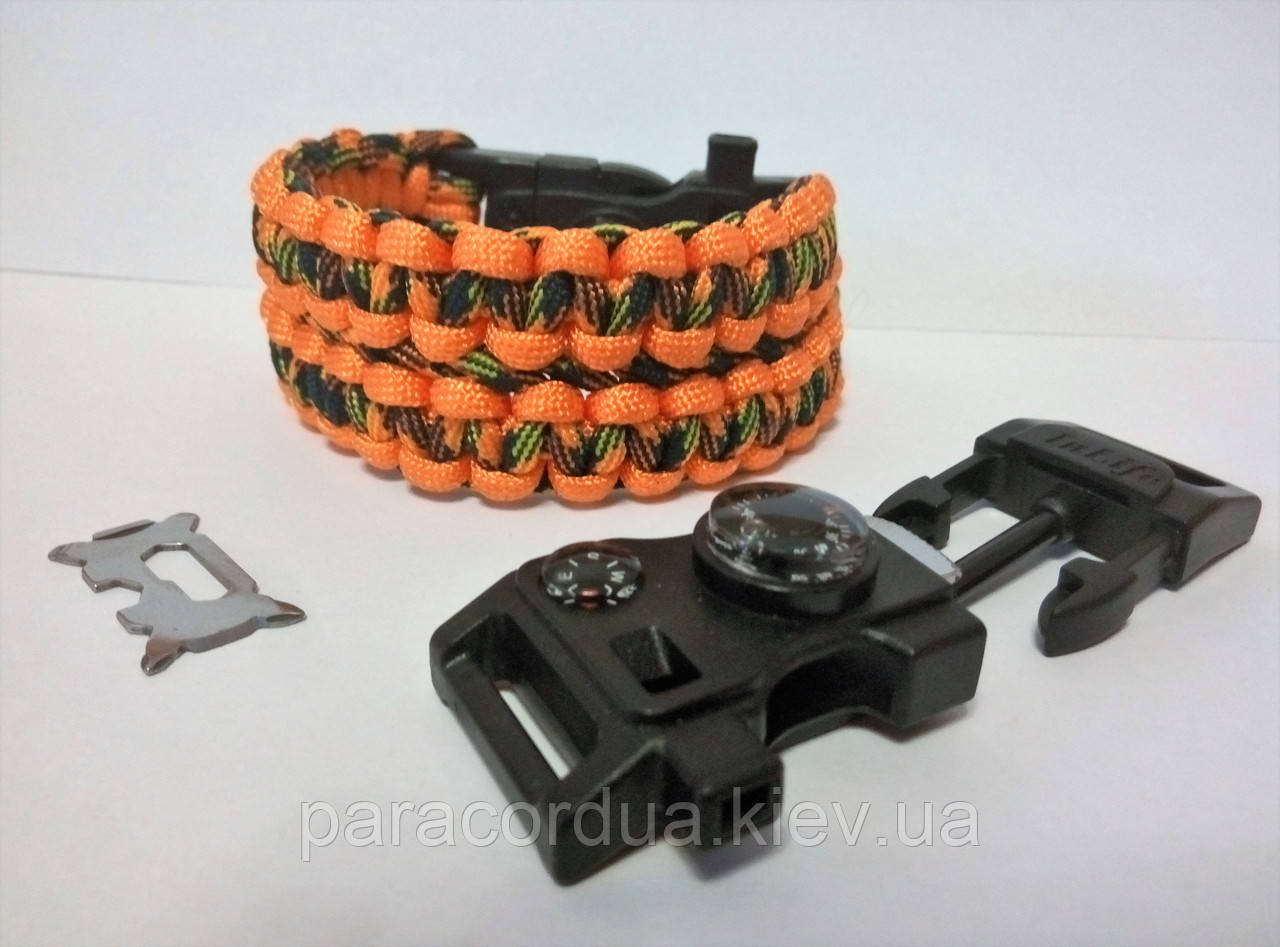 Браслет виживання з паракорда 15 в 1 мультитул, "Здвоєна кобра"