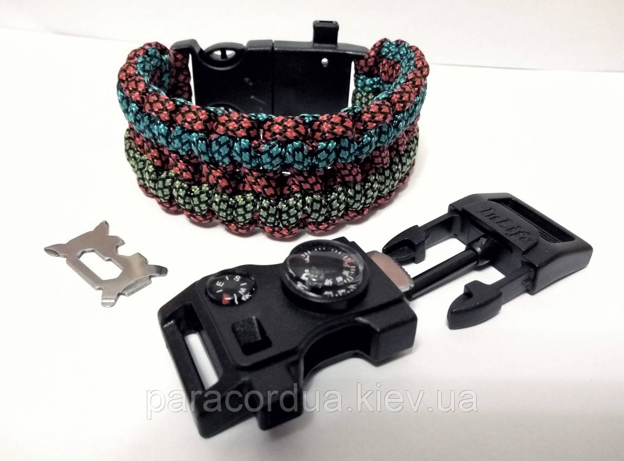 Браслет виживання з паракорда Анаконда 15 в 1 мультитул, "Здвоєна кобра"