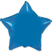 Фольгированные шары без рисунка 18" Звезда металлик голубая (FlexMetal)