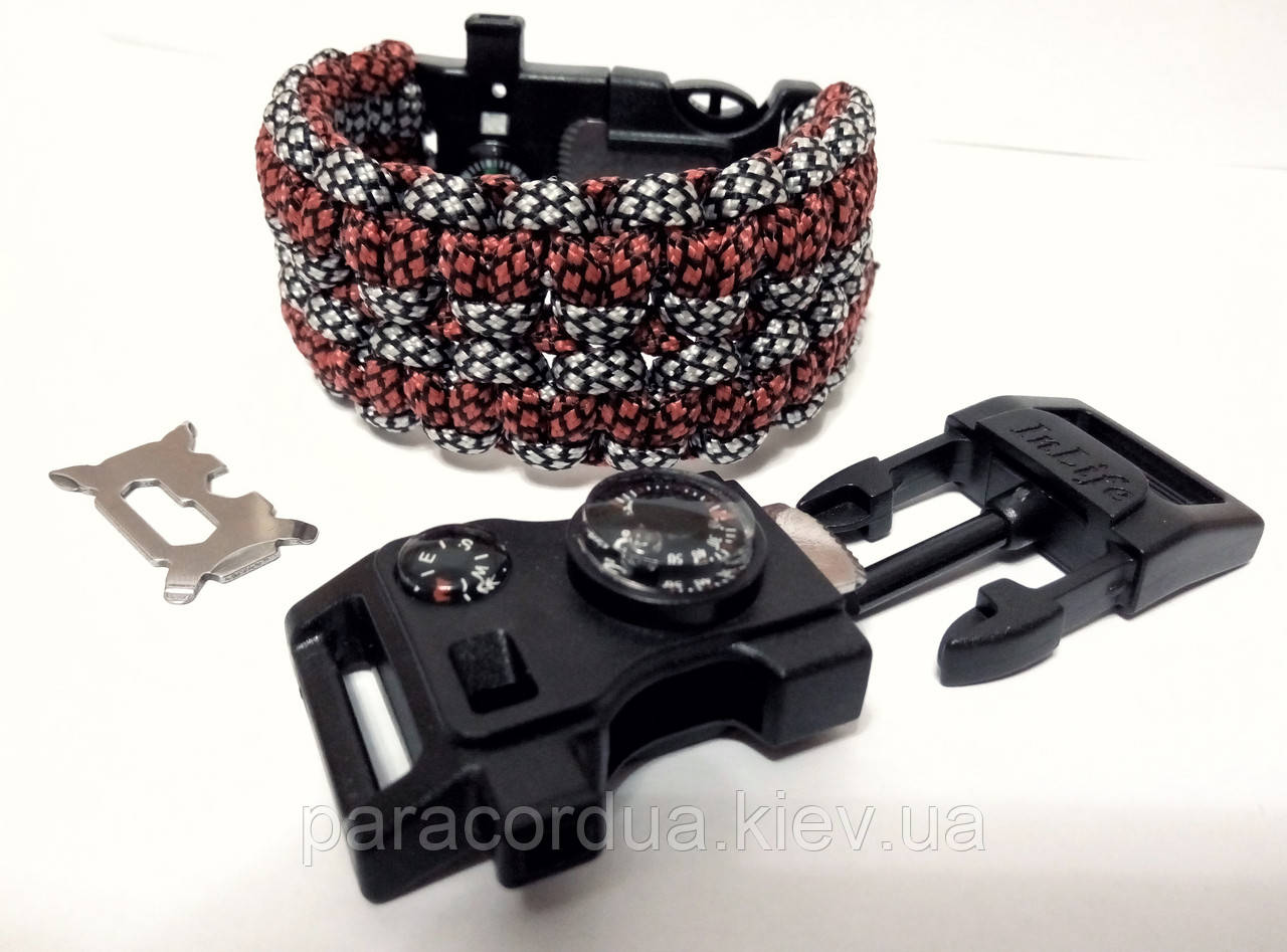 Браслет виживання з паракорда Анаконда 15 в 1 мультитул, "Здвоєна кобра"