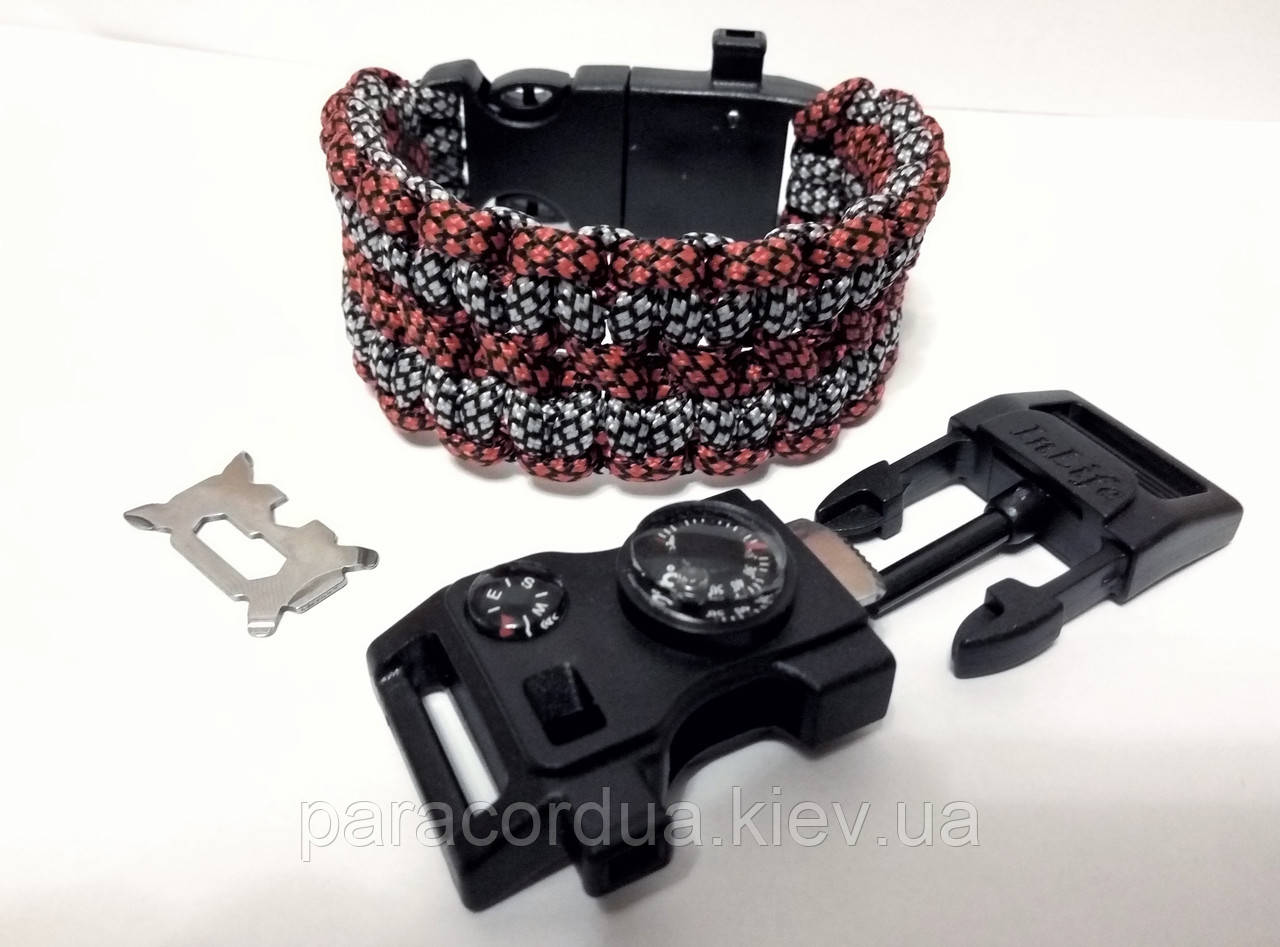 Браслет выживания из паракорда Анаконда 15 в 1 мультитул, "Сдвоенная кобра"