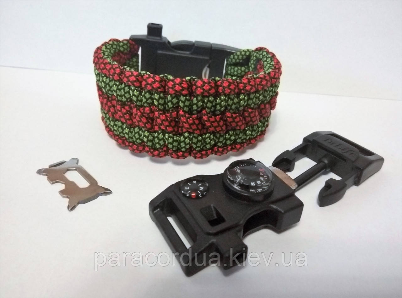 Браслет виживання з паракорда Анаконда 15 в 1 мультитул, "Здвоєна кобра"