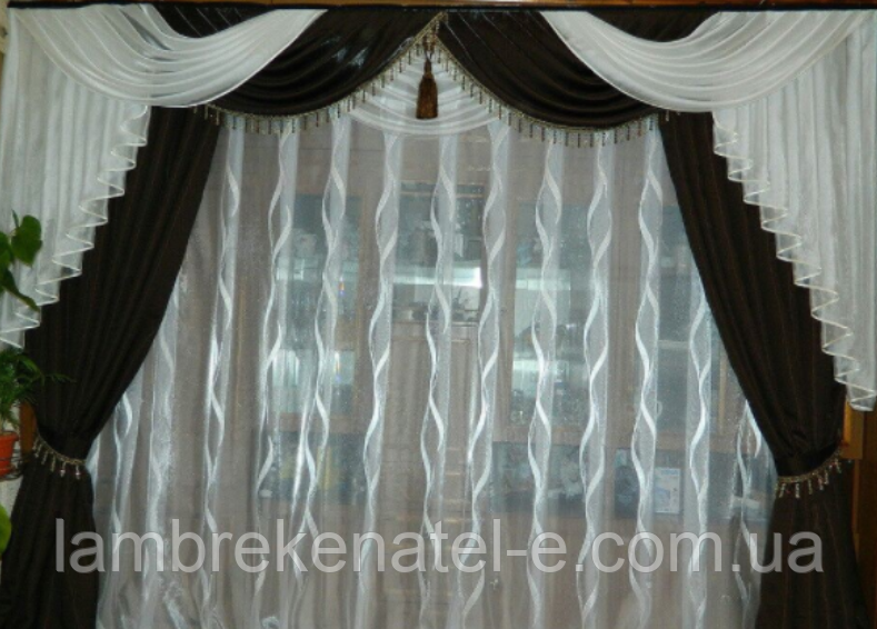 Комплект із ламбрекеном для залу вітальні, фото 1