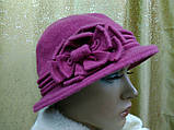 Жіночий капелюшок з м'якої валяної вовни, TM Rabionek, розмір 54-55, колір молочний, тон 000, фото 4