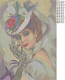 Схема для вишивки бісером Дама в капелюшку квіткової, фото 2