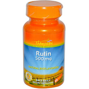 Thomson Rutin Вітамін P Рутінс, Рутозід, Кверцетин 500 мг, 60 таблеток