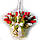 Букет із цукерок Червоно-білі троянди в кошику, фото 2