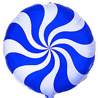 Фольгированные шары с рисунком 18" конфета голубая FlexMetal