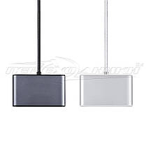 Premium HUB USB 2.0 4 порти (метал), ганчірковий кабель,1 м, фото 3