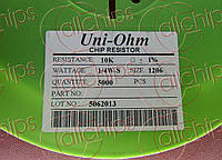 Резистор постоянный 10кОм 1% UniOhm 1206S4F1002T50 1206