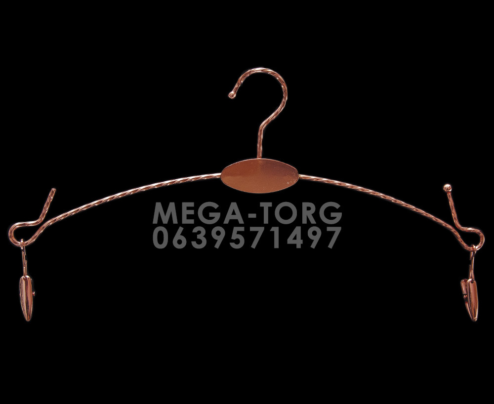 Плечики вешалки тремпеля бельевой металлический с прищепками, длина 28 см - фото 1 - id-p658092569
