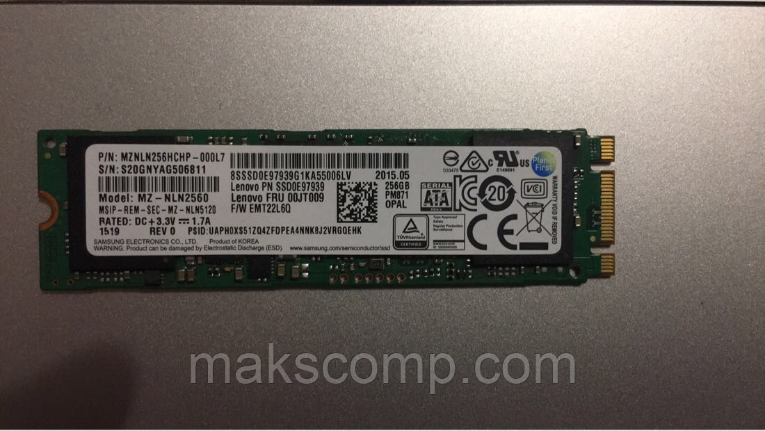 SSD Samsung PM871 256Gb m.2 SATAIII (MZNLN256HCHP)(б/у)