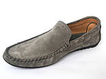 Акція Чоловічі мокасини сірі замшеві стильні весняна взуття Rosso Avangard Alberto Grey, фото 3