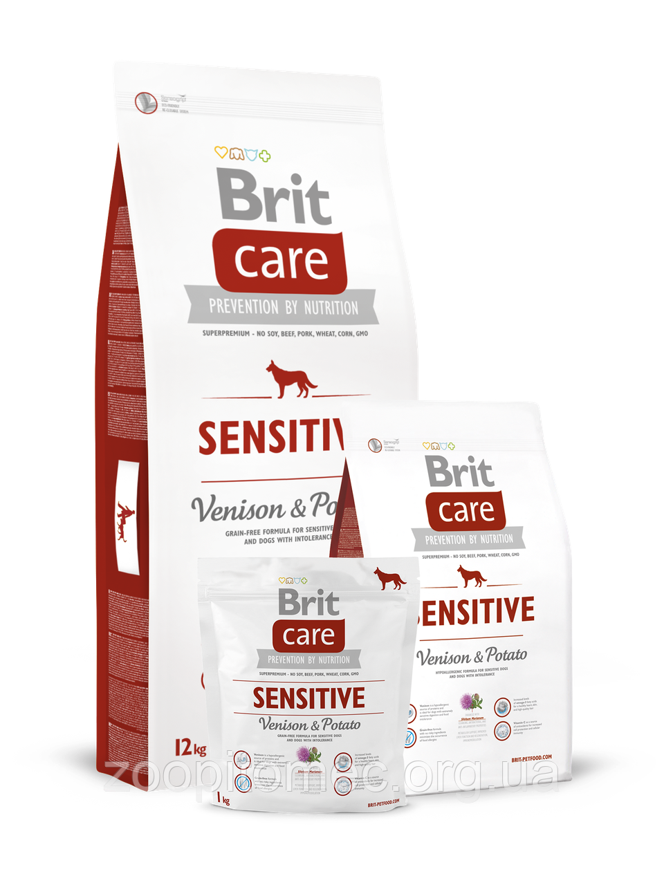 Корм Brit Care (Брит Кеа) Sensitive Venison Potato для дорослих собак усіх порід з олениною, 3 кг