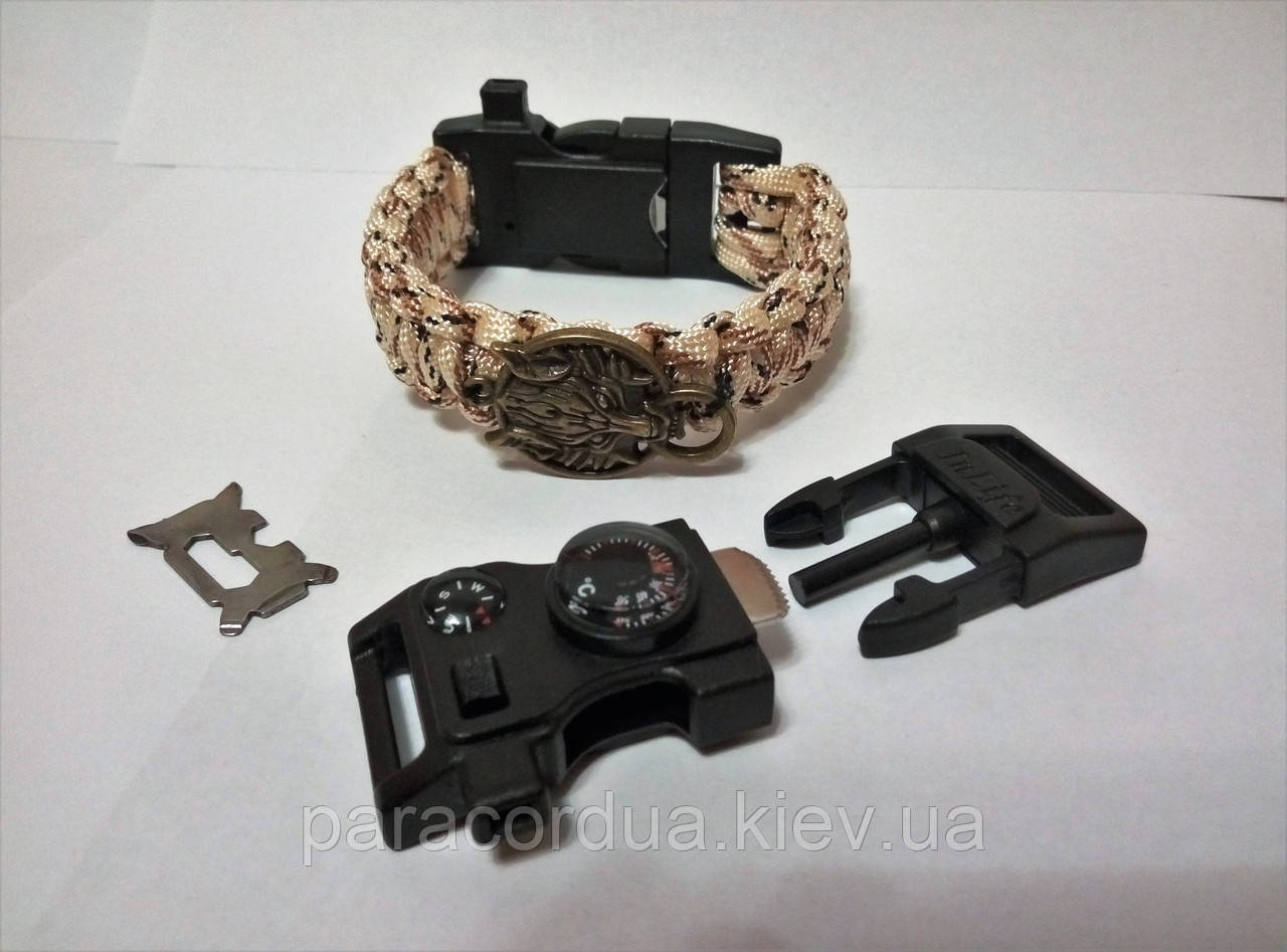 Браслет виживання з паракорда 15 в 1, з Медальйоном