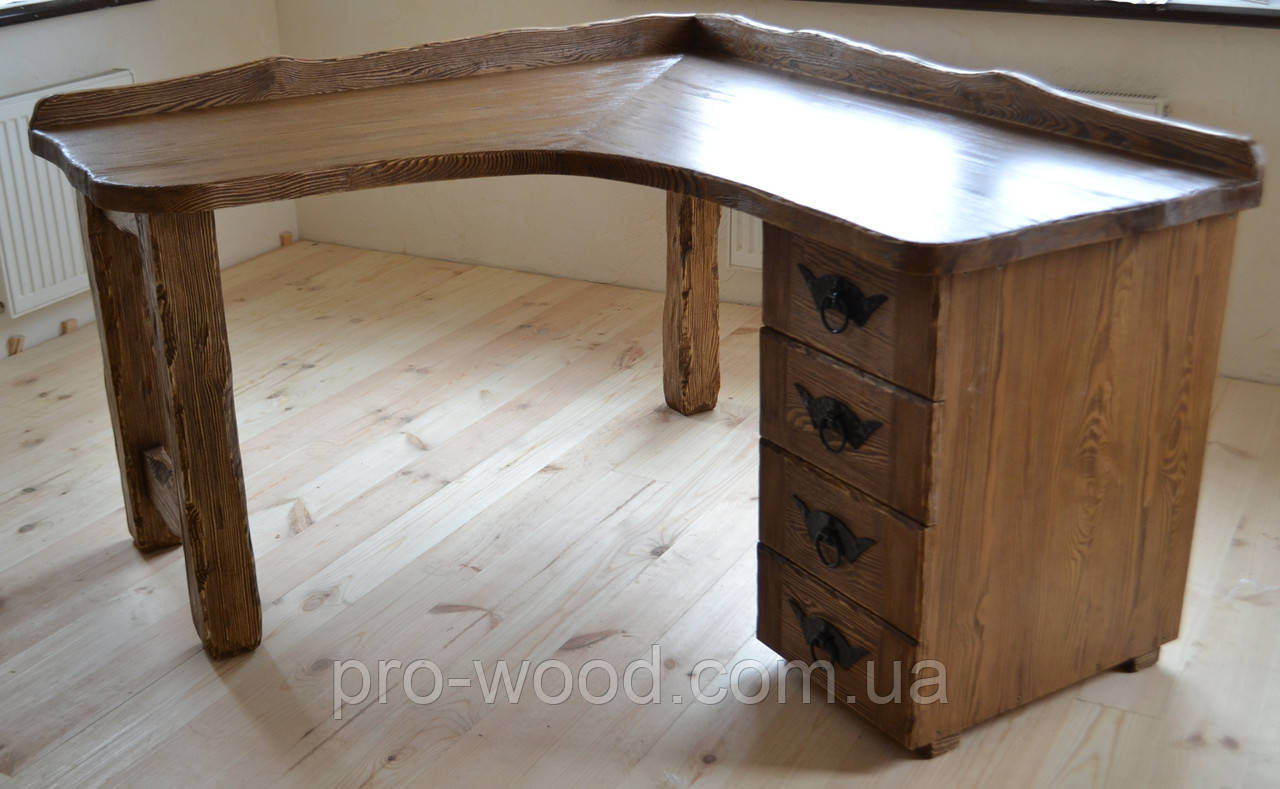 Стіл письмовий кутовий у стилі рустик, фото 1