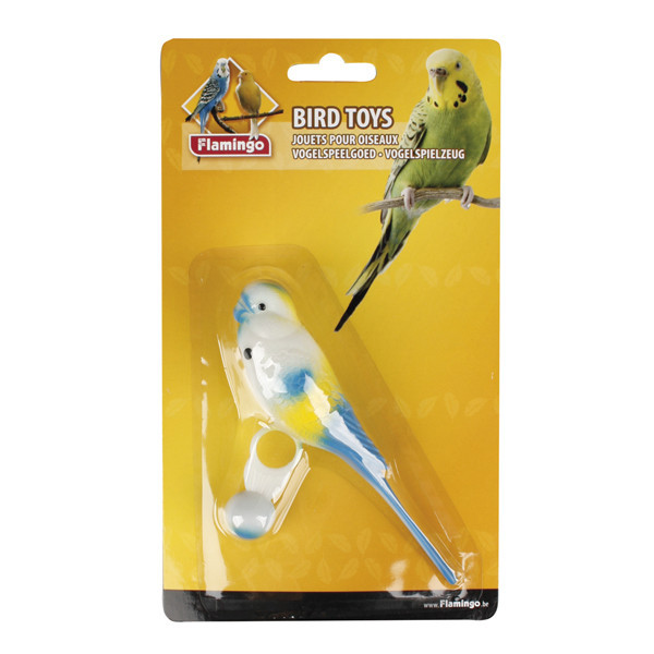 Іграшка Karlie-Flamingo Parakeet in Ring для птахів, папужка пластиковий, 14 см