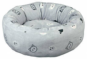 Лежак Trixie Mimi плюш і нейлон, сірий з малюнком, 50 см