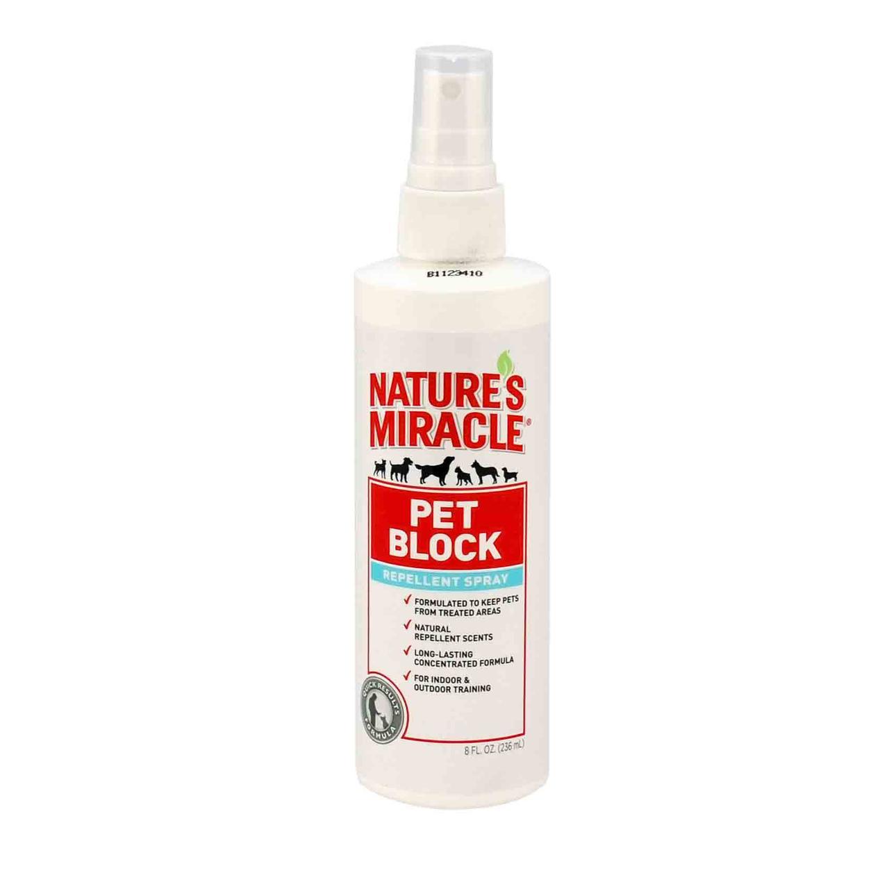 Спрей 8 in 1 nature's Miracle Pet Block Repellent для пугивания собак, 237 мл