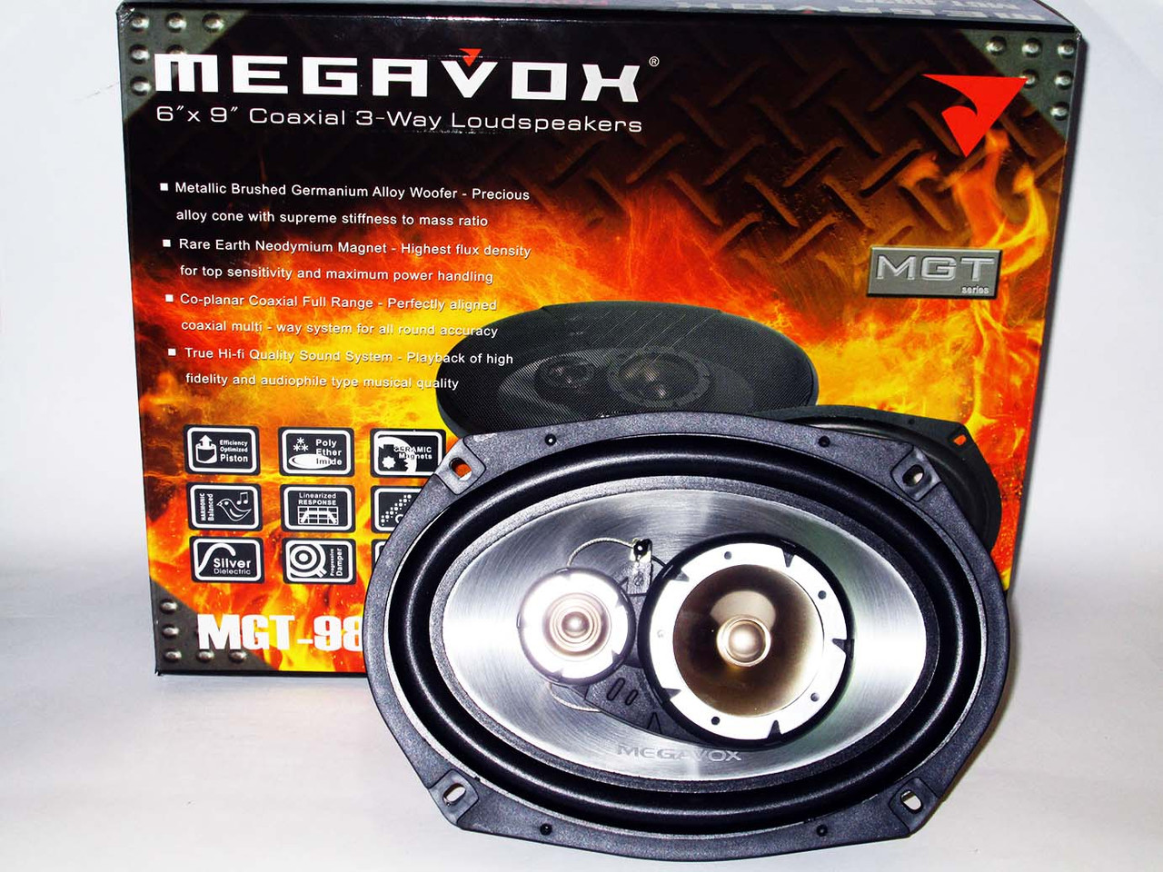 MEGAVOX MGT-9836 6х9 овали (500W) трьохсмугові