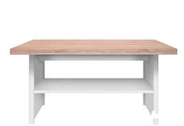 Стіл журнальний кофейний у вітальню ДСП/МДФ LAWA 115 білий/дуб Сонома ТОР-МІХ ВМВ Холдінг