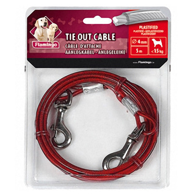 Повідець Karlie-Flamingo Tie Out Cable для собак, метал в пластиковій обмке, 5 м