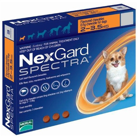 Таблетка NexGard Spectra бліх та кліщів для собак, 2-3.5 кг