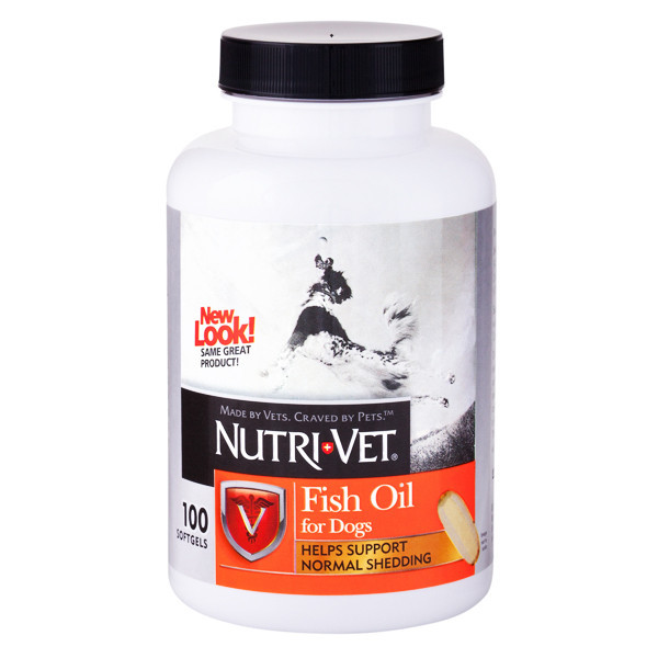 Рыбий жир Nutri-Vet Fish Oil для собак, улучшение состояния кожи и шерсти, 100 таб - фото 1 - id-p658149097