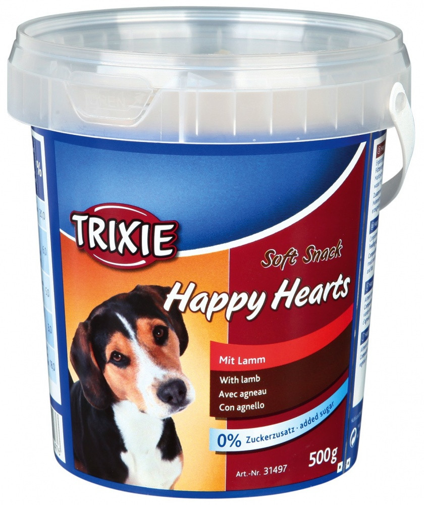 Ласощі Trixie Soft Snack Happy Hearts для собак з ягням і рисом, 500 г