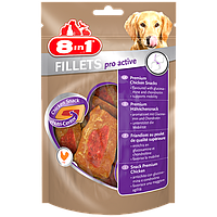 Куряче філе 8 in 1 Fillets Pro Active для собак, поліпшення активності, 80 г