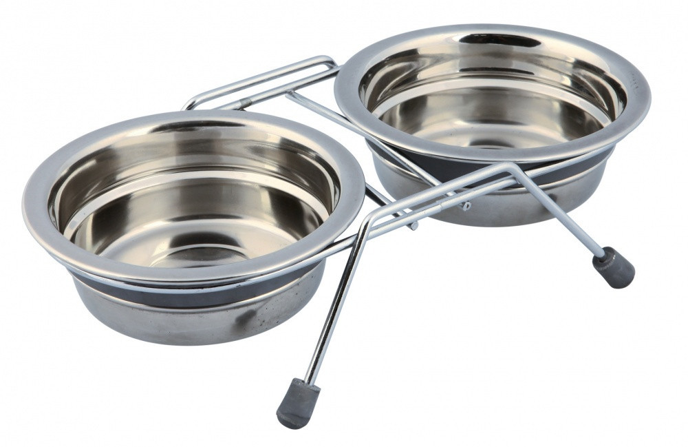 Подставка Trixie Eat on Feet Bowl Set с 2 мисками для собак, металл, нескользящая, 0.2 л
