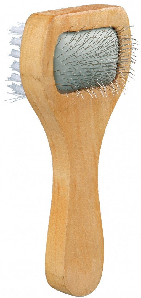 Пуходерка Trixie Soft Brush для собак двостороння, дерево, 6х13 см, фото 1