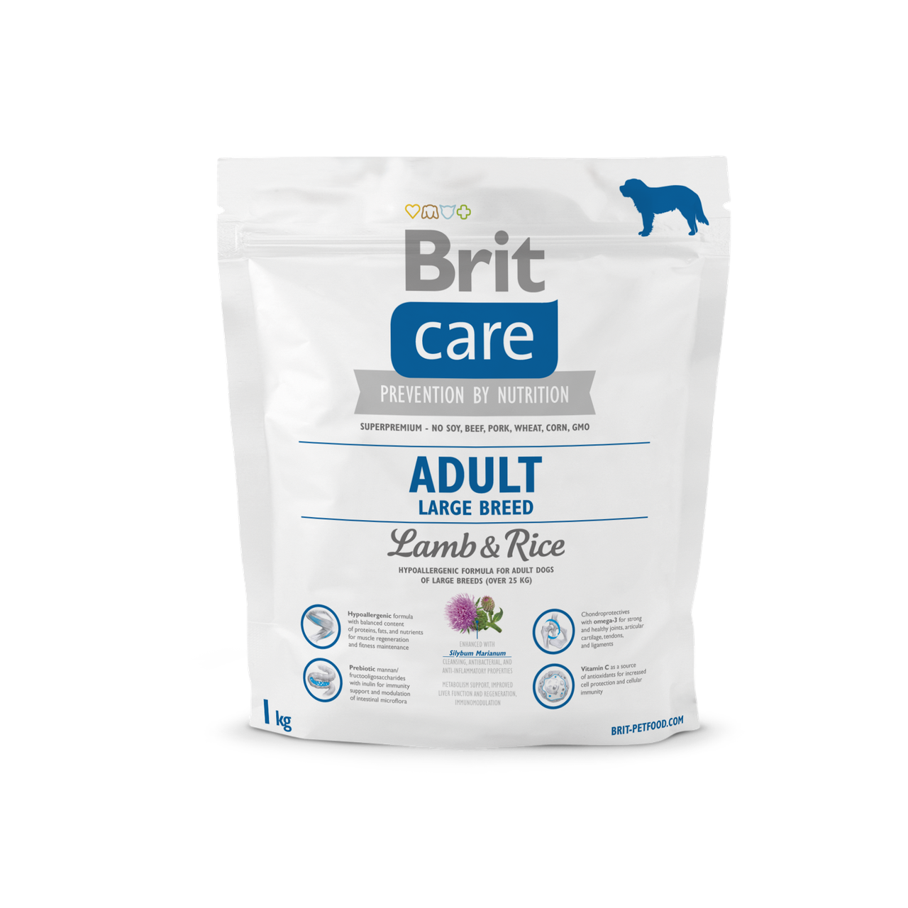 Сухий корм для дорослих собак великих порід Brit Care Adult Large Breed Lamb & Rice 1кг