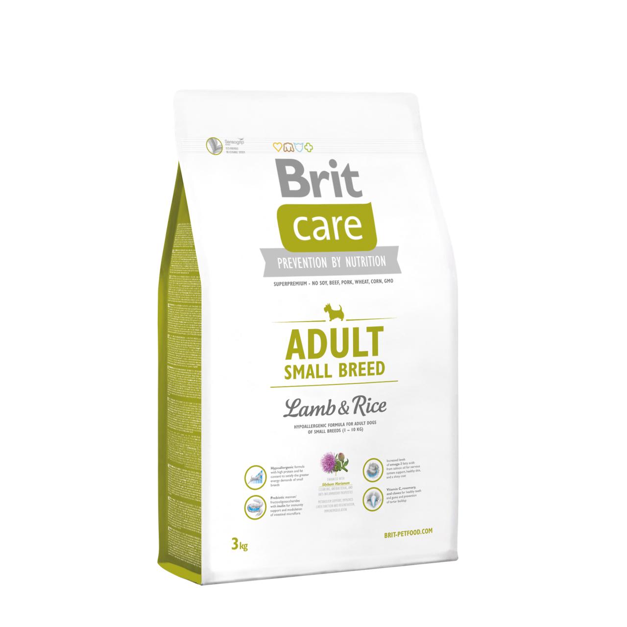 Сухий корм для дорослих собак дрібних порід Brit Care Adult Small Breed Lamb & Rice 3кг