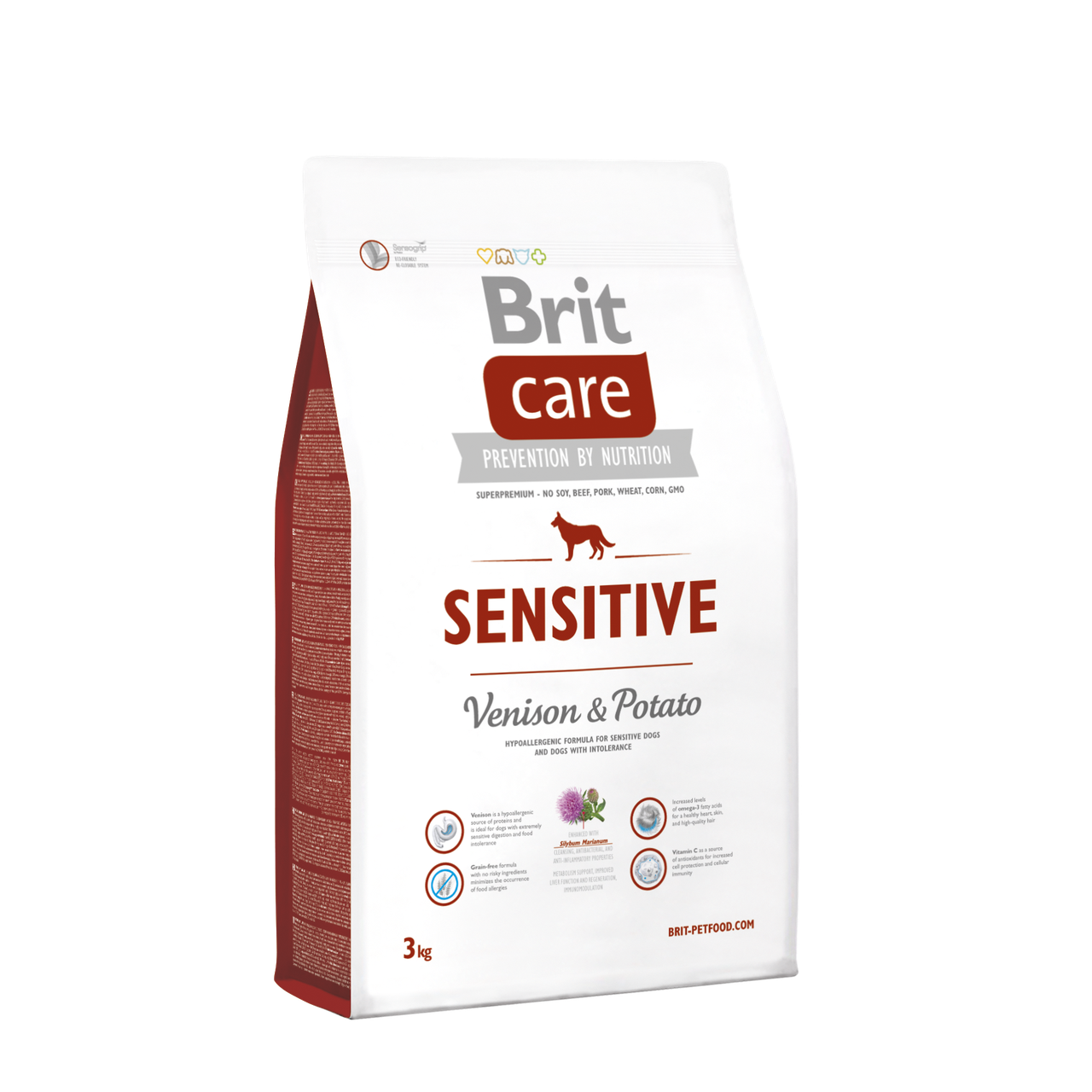 Сухий корм гіпоалергенний з олениною для собак всіх порід Brit Care Sensitive All Breed 3 кг