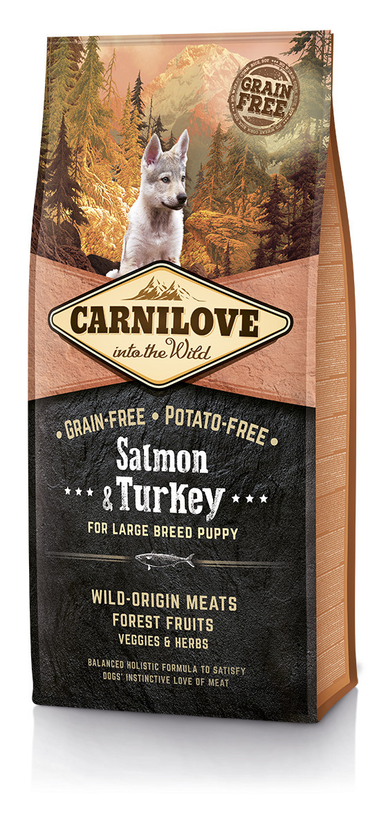 Сухий корм для цуценят великих порід Carnilove Salmon & Turkey Large Breed Puppy з лососем та індичкою, 12 кг