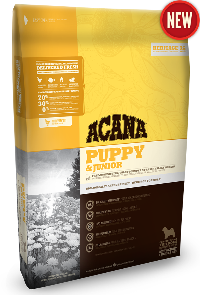 Сухий корм Acana Puppy and Junior (Акана) для цуценят і молодих собак середніх порід 0.34 кг