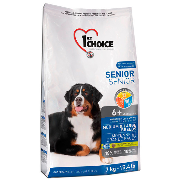 Сухий корм для літніх собак 1st Choice Senior Medium & Large Breed зі смаком курки 7 кг