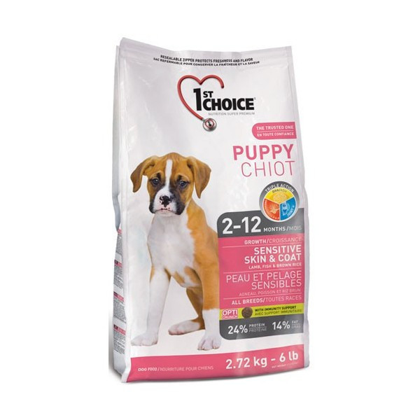 1st Choice Puppy Sensitive Skin корм для цуценят з чутливою шкірою, ягня і риба, 6 кг
