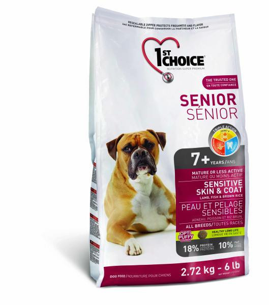 1st Choice Senior Sensitive Skin & Coat корм для літніх собак з чутливою шкірою, 2.72 кг