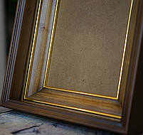 Строгий рівний кіот для ікони з внутрішньою дерев'яною рамою і золоченими штапиками., фото 3
